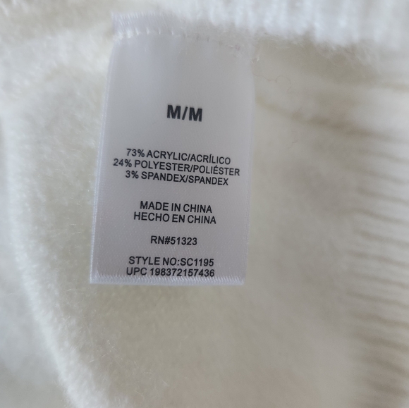 Vince Camuto ivory gold beaded cheers cozy holiday sweater size Medium - Picture 10 of 11